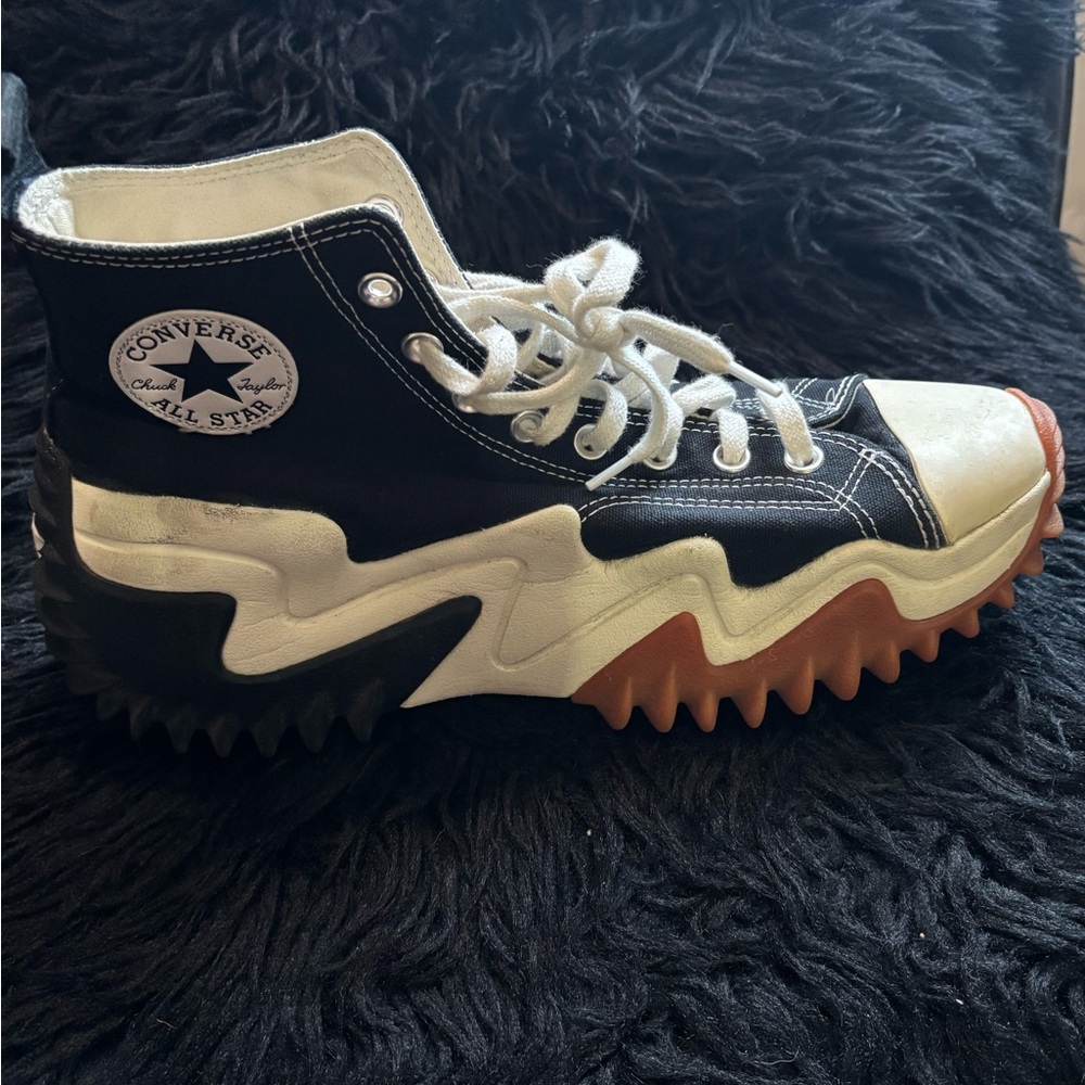 Converse Black and White Zigzag Sole Sneakers